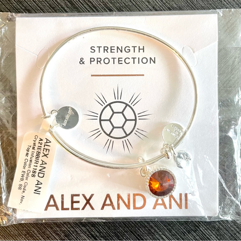Alex and Ani Topaz Crystal Charm Bangle